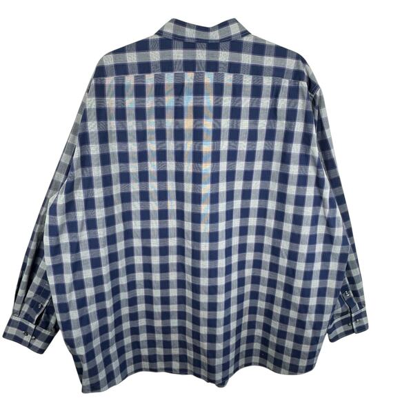 Shaquille O'Neal Big Fit Cooling Stretch Purple White Check Button Up Mens XLG - Picture 2 of 5